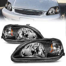 Load image into Gallery viewer, Anzo Headlights Honda Civic EK (99-00) Crystal OEM Replacement - Black / Chrome / Gun Metal - Black Alternate Image