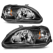 Load image into Gallery viewer, Anzo Headlights Honda Civic EK (99-00) Crystal OEM Replacement - Black / Chrome / Gun Metal - Black Alternate Image