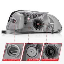 Load image into Gallery viewer, Anzo Headlights Honda Civic EK (99-00) Crystal OEM Replacement - Black / Chrome / Gun Metal - Black Alternate Image