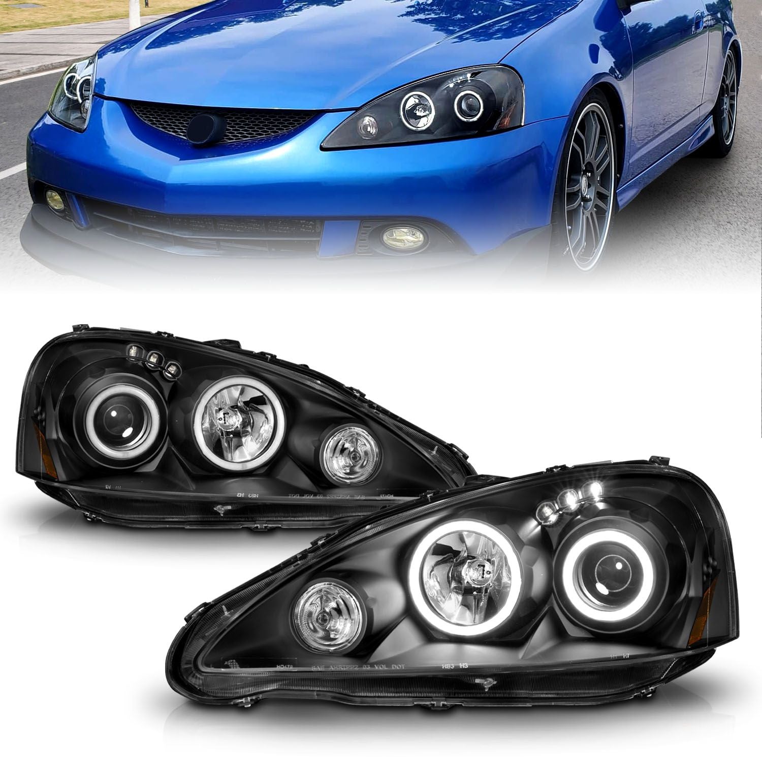 Anzo USA 121102 Projector Headlight Set w/Halo Fits 04-06 Anzo USA 121102 Projector Headlight Set w/Halo Fits 04-06