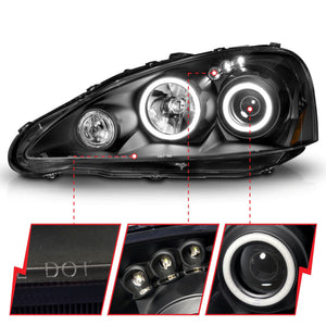 Anzo Projector Headlights Acura RSX (2005-2006) w/ LED Halo & Accents 121197
