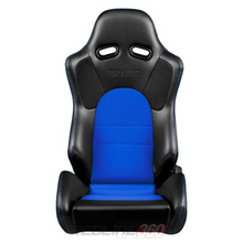 Load image into Gallery viewer, BRAUM ADVAN Sport Seats (Reclinable) Black Leatherette or Black Cloth - Black Leatherette w/ Blue Fabric Insert Alternate Image