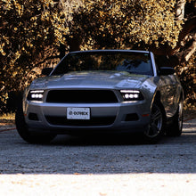 Load image into Gallery viewer, AlphaRex LED Projector Headlights for Ford Mustang S197 (2013-2014) MKII Nova Series with Sequential Signal - Alpha Black / Black Alternate Image