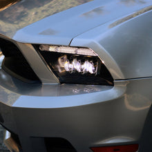 Load image into Gallery viewer, AlphaRex LED Projector Headlights for Ford Mustang S197 (2013-2014) MKII Nova Series with Sequential Signal - Alpha Black / Black Alternate Image