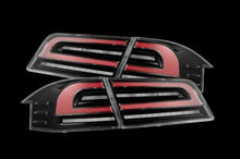 Load image into Gallery viewer, AlphaRex LED Tail Lights Tesla Model S (12-21) LUXX Series - Jet Black/Black Smoke/Black Red - Black/Red Alternate Image