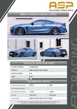 Load image into Gallery viewer, BC Racing ASP Height Adjustable Lowering Springs BMW 850i G15 AWD (2018-2022) HAS Kit - Retains EDC / Electronic Dampening 131BW004N1 - Default Title Alternate Image