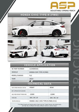 Load image into Gallery viewer, BC Racing ASP Height Adjustable Lowering Springs Honda Civic Type R FL5 (2023-2025) HAS Kit - Retains EDC / Electronic Dampening 131HD001N1 - Default Title Alternate Image