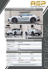 Load image into Gallery viewer, BC Racing ASP Height Adjustable Lowering Springs Porsche 911 Carrera 992 RWD (2019-2026) HAS Kit with Optional Front Camber - Retains EDC / Electronic Dampening - Without Front Camber Alternate Image