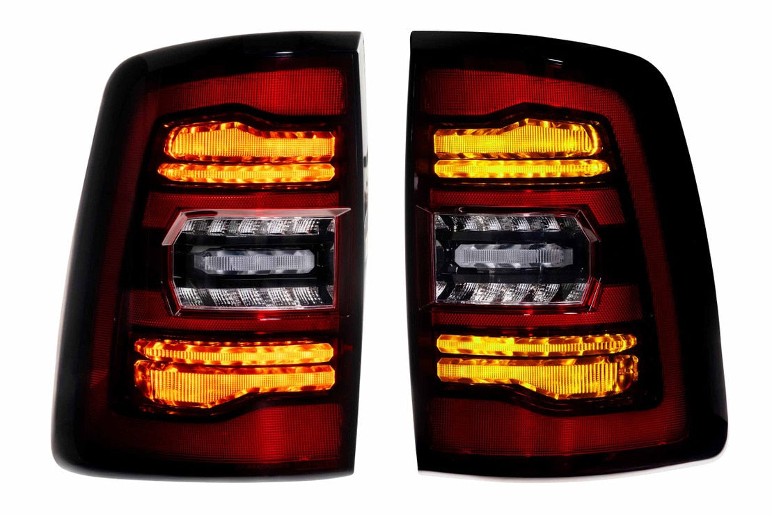 Red LED Tail Lights For Dodge Ram 2500/3500 2019-2024 – Pair (No Blind Spot) W/ Reverse & Turn Signals