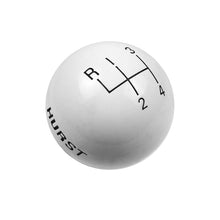 Load image into Gallery viewer, Hurst Shift Knob (4-Speed Upper Left Reverse) [3/8-16 Threads] White or Black/ Hurst Engraved - White Alternate Image