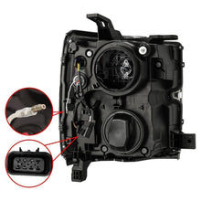Load image into Gallery viewer, AlphaRex LED Projector Headlights for Chevy Silverado 2500HD / 3500HD (2015-2019) Luxx Series with Sequential Signal - Black / Chrome Alternate Image