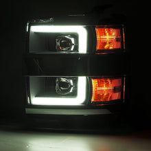 Load image into Gallery viewer, AlphaRex LED Projector Headlights for Chevy Silverado 2500HD / 3500HD (2015-2019) Luxx Series with Sequential Signal - Black / Chrome Alternate Image