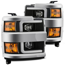 Load image into Gallery viewer, AlphaRex LED Projector Headlights for Chevy Silverado 2500HD / 3500HD (2015-2019) Luxx Series with Sequential Signal - Black / Chrome Alternate Image