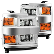 Load image into Gallery viewer, AlphaRex LED Projector Headlights for Chevy Silverado 2500HD / 3500HD (2015-2019) Luxx Series with Sequential Signal - Black / Chrome Alternate Image