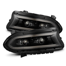 Load image into Gallery viewer, AlphaRex LED Projector Headlights for Dodge Charger (2015-2023) Luxx Series with Sequential Signal - Alpha Black / Black Alternate Image