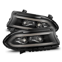 Load image into Gallery viewer, AlphaRex LED Projector Headlights for Dodge Charger (2015-2023) Luxx Series with Sequential Signal - Alpha Black / Black Alternate Image