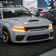 Load image into Gallery viewer, AlphaRex LED Projector Headlights for Dodge Charger (2015-2023) Nova Series with Sequential Signal - Alpha Black / Black Alternate Image