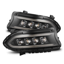Load image into Gallery viewer, AlphaRex LED Projector Headlights for Dodge Charger (2015-2023) Nova Series with Sequential Signal - Alpha Black / Black Alternate Image