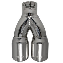 Load image into Gallery viewer, Flowmaster Exhaust Tip (2.5" Inlet / Dual Angle Cut Polished SS / 3" Long) Clamp On - 15307 - Default Title Alternate Image