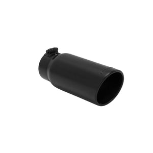 Flowmaster Exhaust Tip (4" Inlet / 5" Dia. Rolled Angle SS / 12" Long) Clamp On - Polished / Black