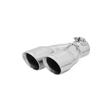 Load image into Gallery viewer, Flowmaster Exhaust Tip (2.5" Inlet / 3" Dia. Dual Angle Cut Polished SS) Clamp On - 15389 Alternate Image