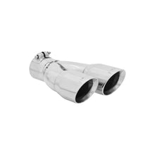 Load image into Gallery viewer, Flowmaster Exhaust Tip (2.5" Inlet / 3" in Dual Angle Cut Polished SS) Left Clamp On - 15390 - Default Title Alternate Image