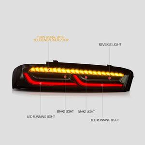 Auto Addict Tail Lights Chevy Camaro (16-18) Gen 6 Camaro Style / w/ Sequential Turn Signals / Umbra Style / Velox Style