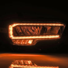 Load image into Gallery viewer, AlphaRex LED Crystal Headlights for Toyota Tacoma (2016-2023) Luxx Series with Sequential Signal - Alpha Black / Black / Chrome Alternate Image
