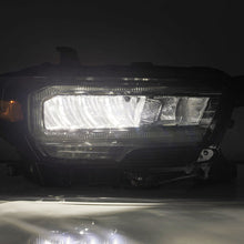 Load image into Gallery viewer, AlphaRex LED Crystal Headlights for Toyota Tacoma (2016-2023) Luxx Series with Sequential Signal - Alpha Black / Black / Chrome Alternate Image