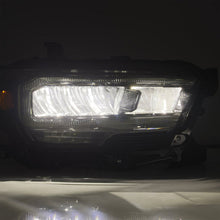 Load image into Gallery viewer, AlphaRex LED Crystal Headlights for Toyota Tacoma (2016-2023) Luxx Series with Sequential Signal - Alpha Black / Black / Chrome Alternate Image