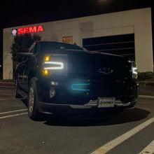 Load image into Gallery viewer, AlphaRex LED Projector Headlights Chevy Silverado 1500 (16-18) [3D Ice-Cube LED - NOVA Series w/ DRL] Black / Chrome / Jet Black - Alpha-Black / w/ Converter Alternate Image