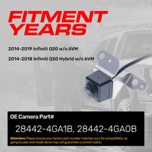 Load image into Gallery viewer, Master Tailgaters Backup Camera Infiniti Q50 w/o AVM (2014-2019) Q50 Hybrid (2014-2018) Replaces 28442-4GA1B, 28442-4GA0B Alternate Image