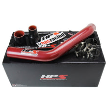 Load image into Gallery viewer, HPS Performance Intercooler Pipes Mitsubishi Lancer EVO X (15-17) [2.5" Upper Pipe UICP] Black / Blue / Polish / Red / Wrinkle Red - Black Alternate Image