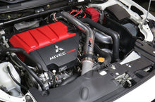 Load image into Gallery viewer, HPS Performance Intercooler Pipes Mitsubishi Lancer EVO X (15-17) [2.5" Upper Pipe UICP] Black / Blue / Polish / Red / Wrinkle Red - Black Alternate Image