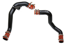 Load image into Gallery viewer, HPS Intercooler Piping Ford F250 F350 F450 F550 Superduty Powerstroke 6.0 Diesel Turbo (03-07) [Hot and Cold Side] Polished / Black / Red - Polished w/ Orange Hose Alternate Image