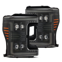 Load image into Gallery viewer, AlphaRex LED Projector Headlights for Ford F250 F350 F450 F550 Super Duty (2017-2019) MKII Luxx &amp; Nova Series with Sequential Signal - Alpha Black / Black / Chrome Alternate Image