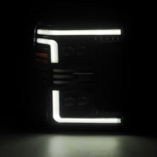 Load image into Gallery viewer, AlphaRex LED Projector Headlights for Ford F250 F350 F450 F550 Super Duty (2017-2019) MKII Luxx &amp; Nova Series with Sequential Signal - Alpha Black / Black / Chrome Alternate Image