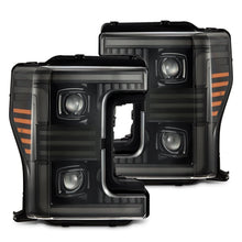 Load image into Gallery viewer, AlphaRex Projector Headlights for Ford F250 F350 F450 F550 Super Duty (2017-2019) MKII Pro Series with Sequential Signal - Alpha Black / Black Alternate Image