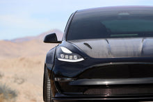 Load image into Gallery viewer, AlphaRex LED Projector Headlights for Tesla Model 3 (17-23) Model Y (20-24) Nova Series with Sequential Signal - Alpha Black / Black Alternate Image