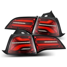 Load image into Gallery viewer, AlphaRex LED Tail Lights for Tesla Model 3 (2017-2023) PRO-Series with Red Sequential Turn Signal - Red Housing ARX601020 Alternate Image
