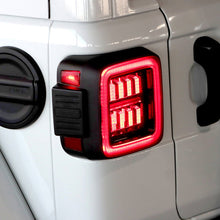 Load image into Gallery viewer, AlphaRex LED Tail Lights for Jeep Wrangler JL (2018-2026) Prismatic NOVA-Series with Sequential Turn Signal - Chrome or Black Housing Alternate Image