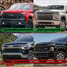 Load image into Gallery viewer, AlphaRex LED Projector Fog Lights for Chevy Silverado 1500 (19-23) 2500 / 3500 HD (20-23) DoubleTap Dual Color with DRL &amp; Sequential Signal 210017 Alternate Image