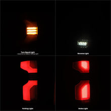Load image into Gallery viewer, AlphaRex LED Tail Lights for Chevy Silverado 1500 (19-26) 2500HD / 3500HD (20-26) Luxx Series with Sequential Signal - Alpha Black / Black / Black Red Alternate Image