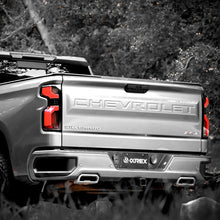 Load image into Gallery viewer, AlphaRex LED Tail Lights for Chevy Silverado 1500 (19-26) 2500HD / 3500HD (20-26) Luxx Series with Sequential Signal - Alpha Black / Black / Black Red Alternate Image