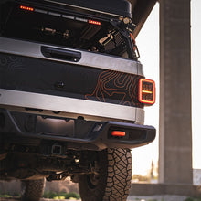 Load image into Gallery viewer, AlphaRex LED Tail Lights for Jeep Gladiator JT (2019-2026) Prismatic NOVA-Series with Sequential Turn Signal -  Alpha-Black / Chrome / Black-Red Housing Alternate Image