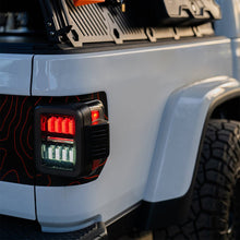 Load image into Gallery viewer, AlphaRex LED Tail Lights for Jeep Gladiator JT (2019-2026) Prismatic NOVA-Series with Sequential Turn Signal -  Alpha-Black / Chrome / Black-Red Housing Alternate Image