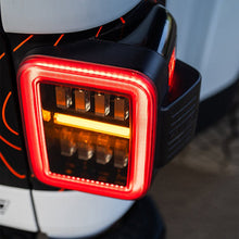 Load image into Gallery viewer, AlphaRex LED Tail Lights for Jeep Gladiator JT (2019-2026) Prismatic NOVA-Series with Sequential Turn Signal -  Alpha-Black / Chrome / Black-Red Housing Alternate Image
