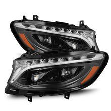 Load image into Gallery viewer, AlphaRex LED Projector Headlights for Mercedes Sprinter 1500/2500/3500 (2019-2026) Luxx &amp; Nova Series with Sequential Signal - Alpha Black / Black Alternate Image