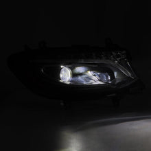 Load image into Gallery viewer, AlphaRex LED Projector Headlights for Mercedes Sprinter 1500/2500/3500 (2019-2026) Luxx &amp; Nova Series with Sequential Signal - Alpha Black / Black Alternate Image