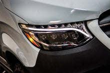 Load image into Gallery viewer, AlphaRex LED Projector Headlights for Mercedes Sprinter 1500/2500/3500 (2019-2026) Luxx &amp; Nova Series with Sequential Signal - Alpha Black / Black Alternate Image